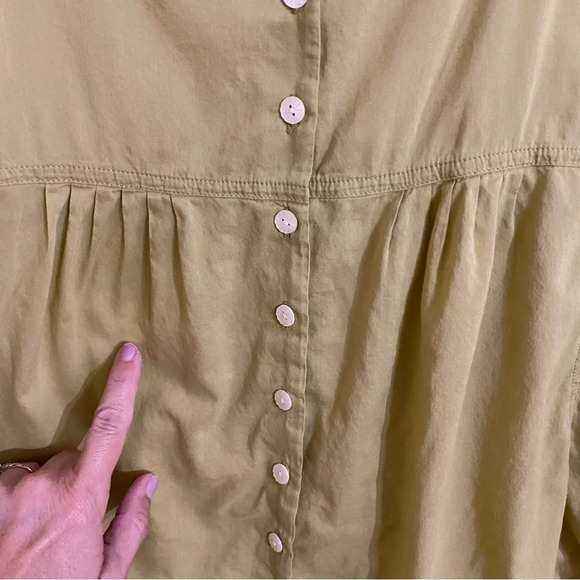 J. Jill Lime Green Button Down Long sleeve Loose Relaxed Fit Blouse LargeP - Picture 5 of 5